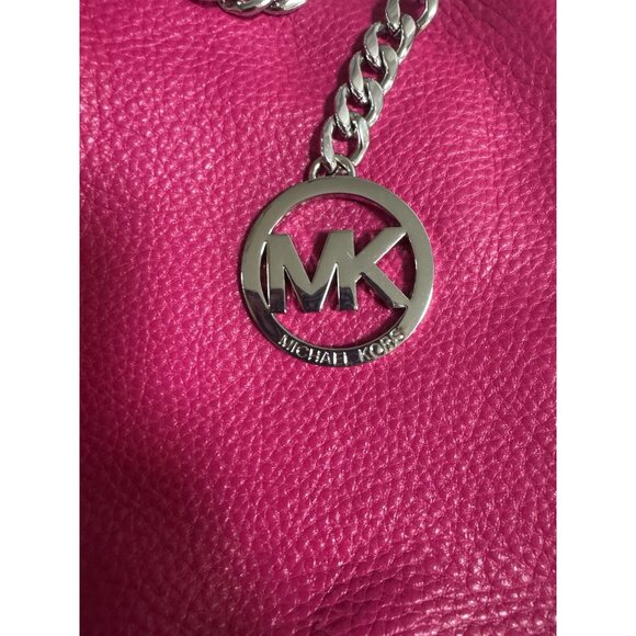 Michael Kors Jet Set Chain Crossbody Messenger Shoulder Bag Fuschia Hot Pink - Picture 2 of 6